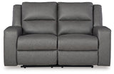 Brixworth Slate Reclining Loveseat from Ashley - Luna Furniture