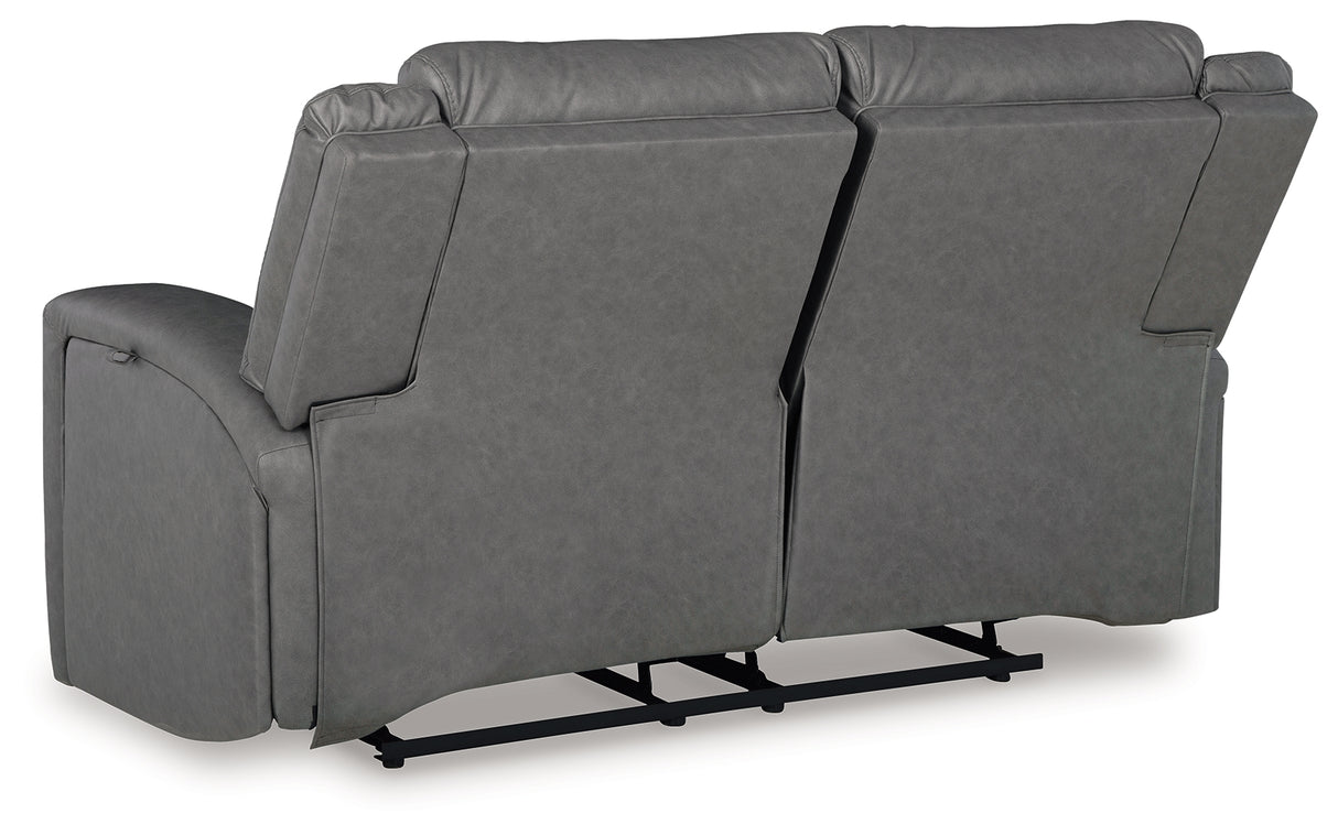 Brixworth Slate Reclining Loveseat from Ashley - Luna Furniture