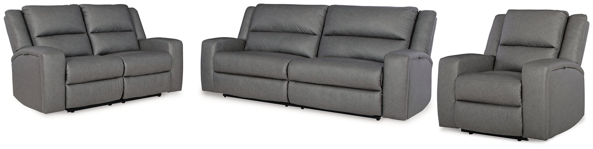 Brixworth Sofa, Loveseat and Recliner in Slate from Ashley - Luna Furniture