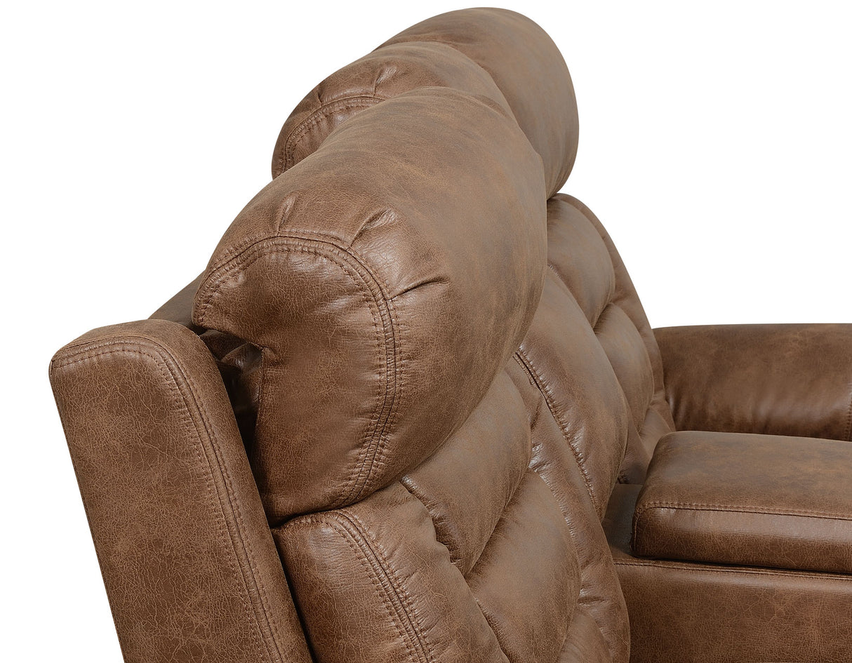 Brock Dual-Power Reclining Console Loveseat, Cinnamon from Steve Silver - Luna Furniture