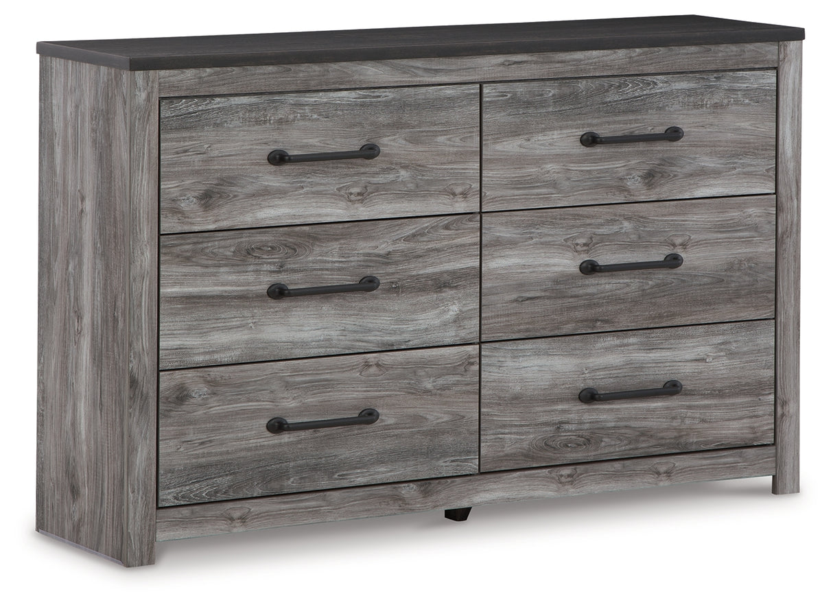 Bronyan King Panel Bed with Dresser and Nightstand in Dark Gray - PKG020106