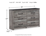 Bronyan King Panel Bed with Dresser in Dark Gray - PKG014946