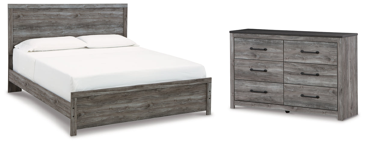 Bronyan King Panel Bed with Dresser in Dark Gray - PKG014946