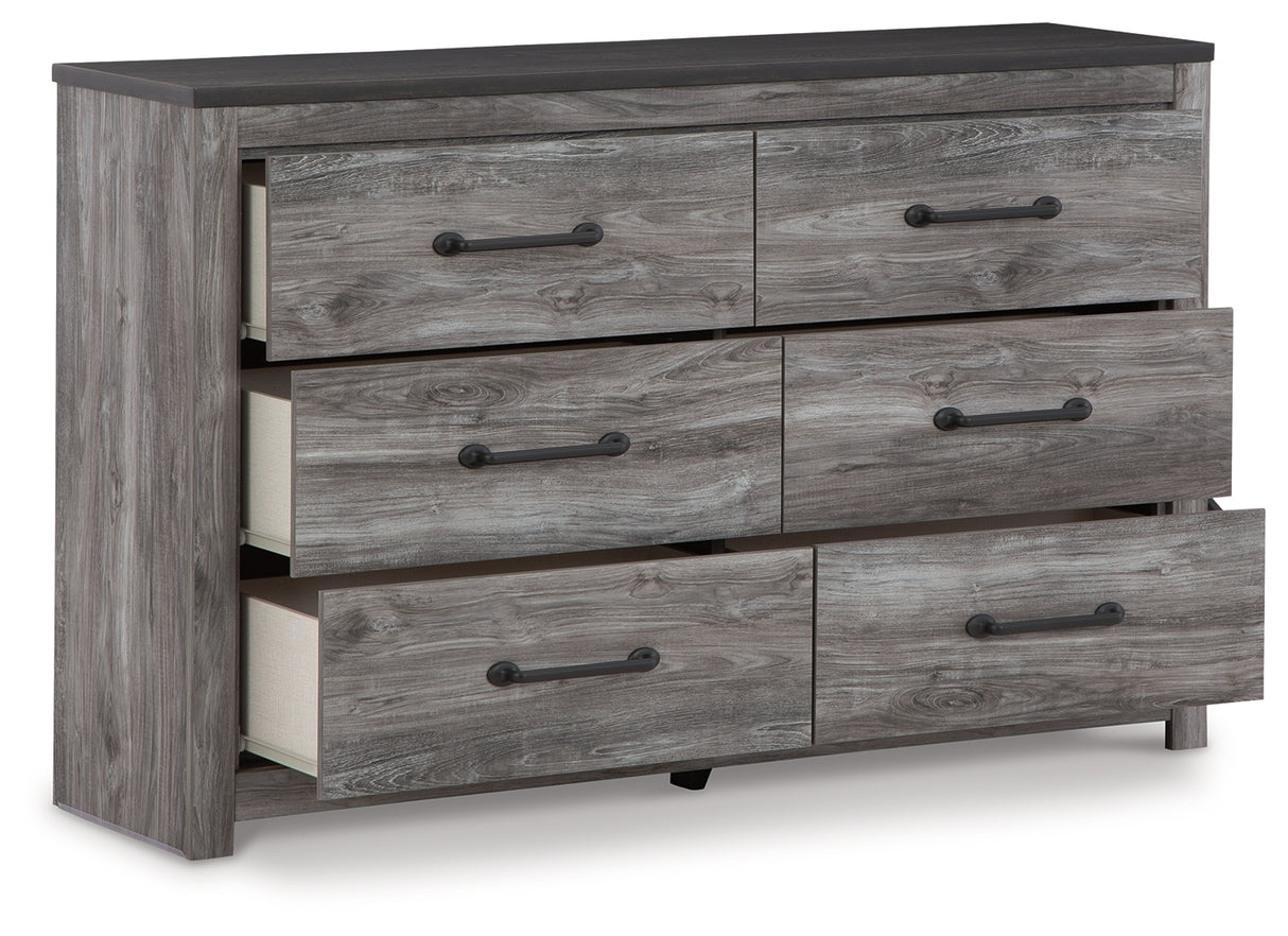 Bronyan King Panel Bed with Dresser in Dark Gray - PKG014946