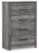 Bronyan King Panel Bed with Mirrored Dresser, Chest and 2 Nightstands in Dark Gray - PKG014951