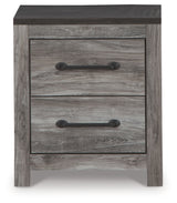 Bronyan King Panel Bed with Mirrored Dresser, Chest and Nightstand in Dark Gray - PKG014950