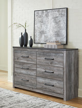 Bronyan Queen Panel Bed with Dresser and Nightstand in Dark Gray - PKG020104