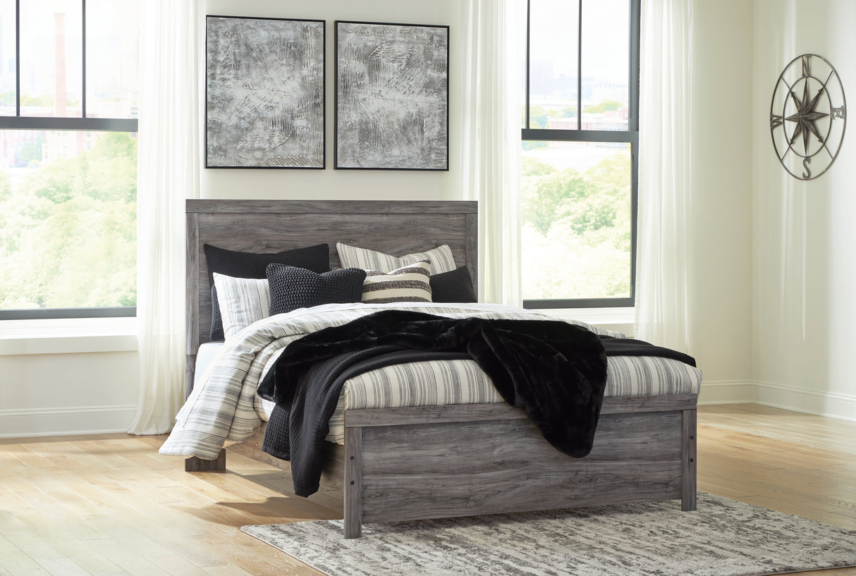 Bronyan Queen Panel Bed with Dresser and Nightstand in Dark Gray - PKG020104