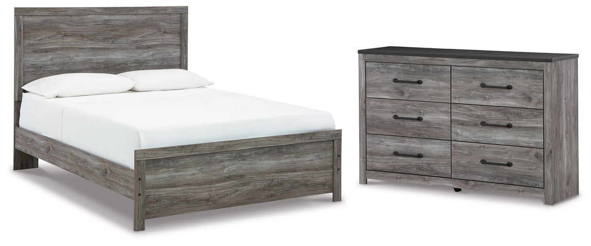 Bronyan Queen Panel Bed with Dresser in Dark Gray - PKG014940