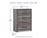 Bronyan Queen Panel Bed with Mirrored Dresser, Chest and Nightstand in Dark Gray - PKG014944