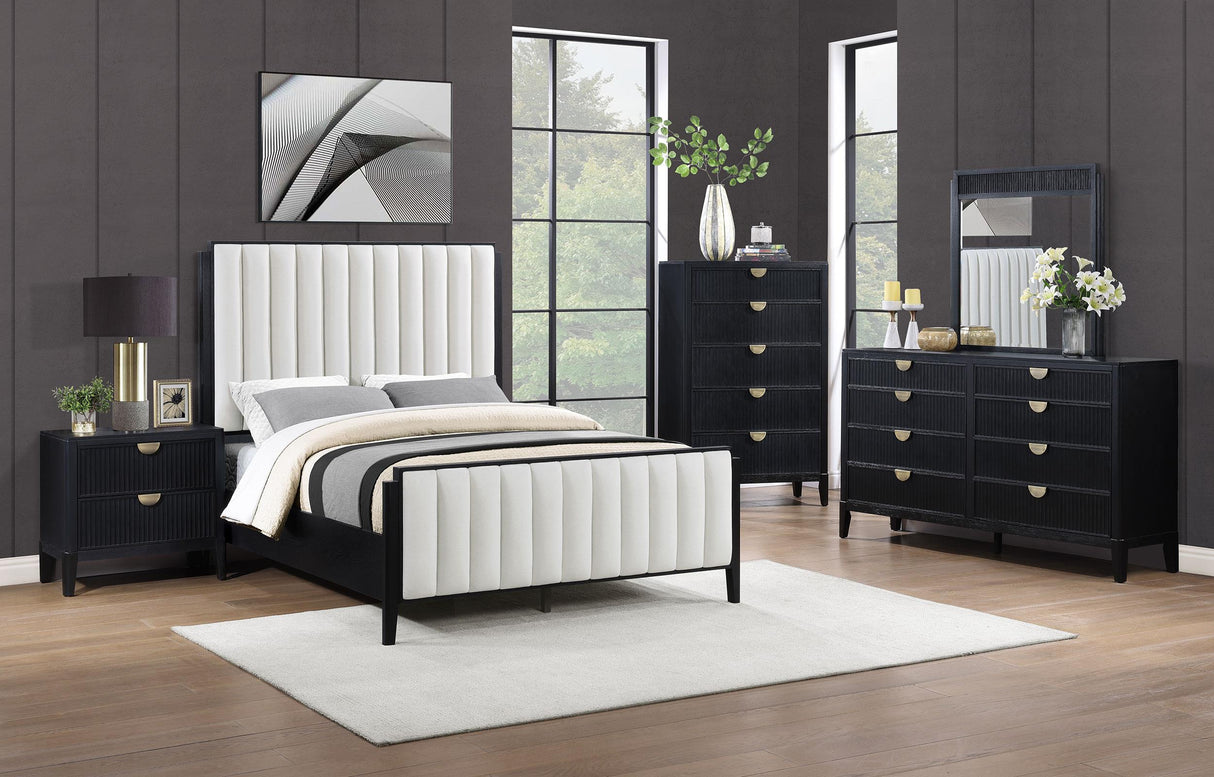 Brookmead Black 5-Piece Upholstered California King Bedroom Set from Coaster - Luna Furniture