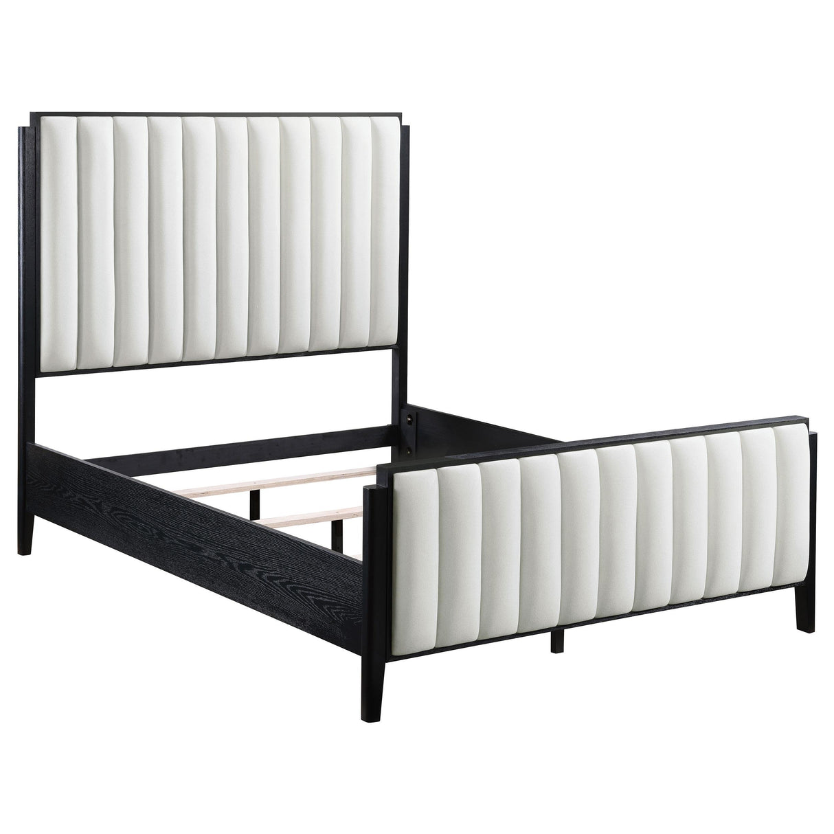 Brookmead 60-inch Upholstered Eastern King Bed Black from Coaster - Luna Furniture