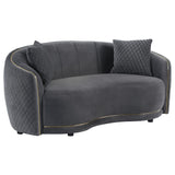 Brookside 2-piece Velvet Upholstered Sofa Set Dark Grey - 504844-S2