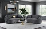 Brookside Velvet Upholstered Curved Loveseat Dark Grey - 504845