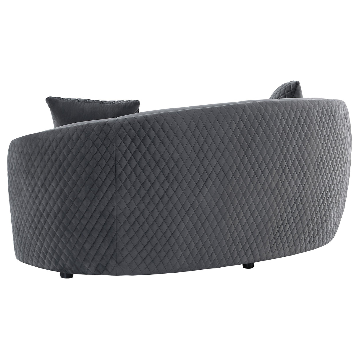 Brookside Velvet Upholstered Curved Loveseat Dark Grey - 504845