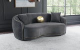 Brookside Velvet Upholstered Curved Sofa Dark Grey - 504844