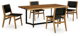 Brown/Black Fortmaine Dining Table and 4 Chairs - PKG018635