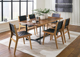 Brown/Black Fortmaine Dining Table and 6 Chairs - PKG018636