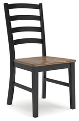 Brown/Black Wildenauer Dining Table and 2 Chairs and Bench - PKG016722