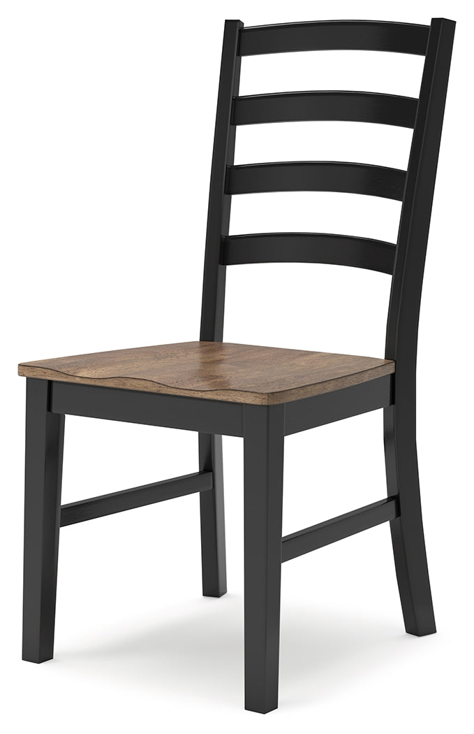 Brown/Black Wildenauer Dining Table and 2 Chairs and Bench - PKG016722