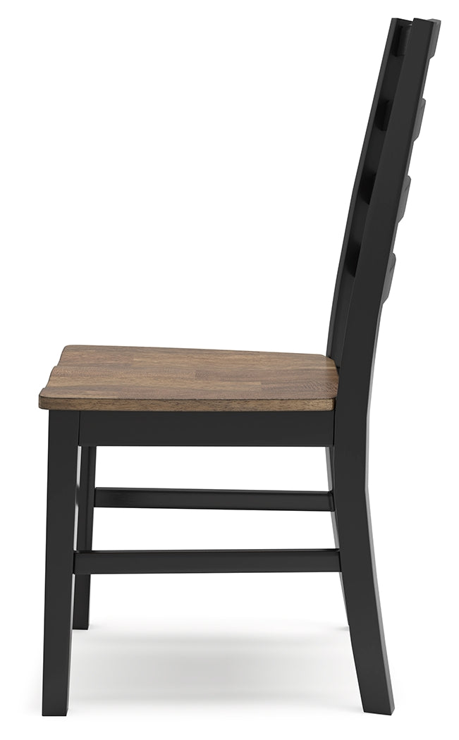 Brown/Black Wildenauer Dining Table and 2 Chairs and Bench - PKG016722