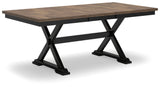 Brown/Black Wildenauer Dining Table and 2 Chairs and Bench - PKG016722