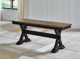 Brown/Black Wildenauer Dining Table and 2 Chairs and Bench - PKG016722