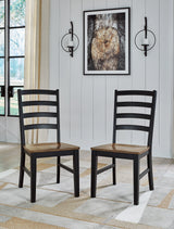 Brown/Black Wildenauer Dining Table and 2 Chairs and Bench - PKG016722