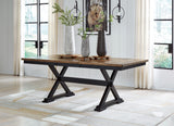 Brown/Black Wildenauer Dining Table and 2 Chairs and Bench - PKG016722