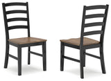 Brown/Black Wildenauer Dining Table and 2 Chairs and Bench - PKG016722