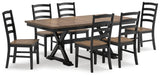 Brown/Black Wildenauer Dining Table and 6 Chairs - PKG016720