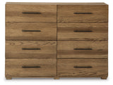 Brown Dakmore King Upholstered Bed with Dresser - PKG014655