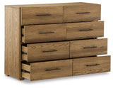 Brown Dakmore Queen Upholstered Bed with Dresser - PKG014647