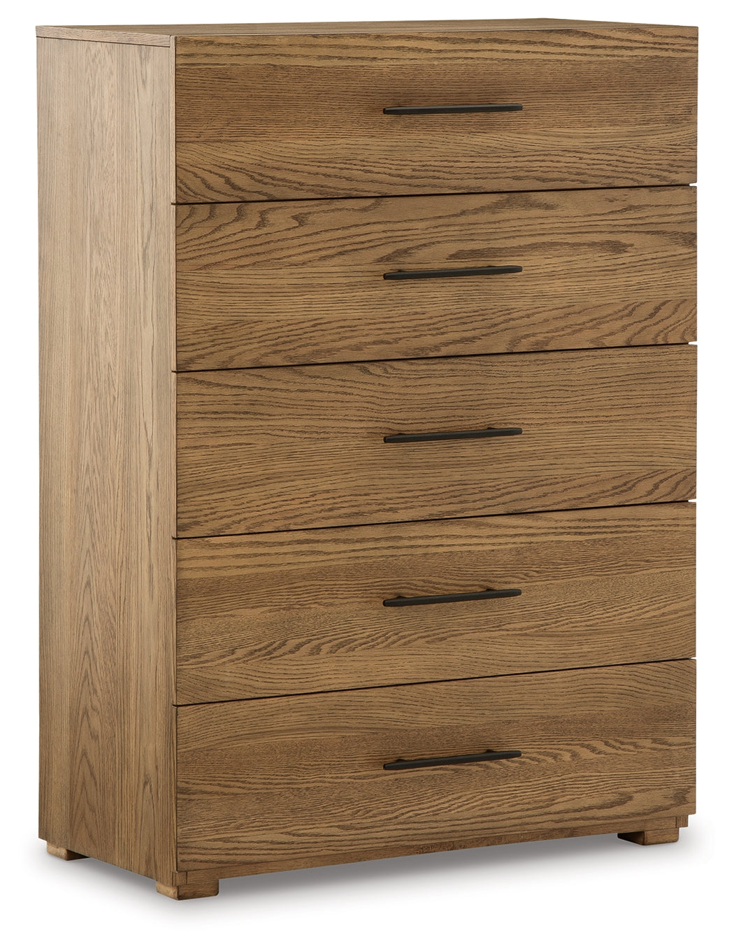 Brown Dakmore Queen Upholstered Bed with Mirrored Dresser, Chest and Nightstand - PKG014653