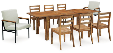 Brown Dressonni Dining Table and 8 Chairs - PKG018647