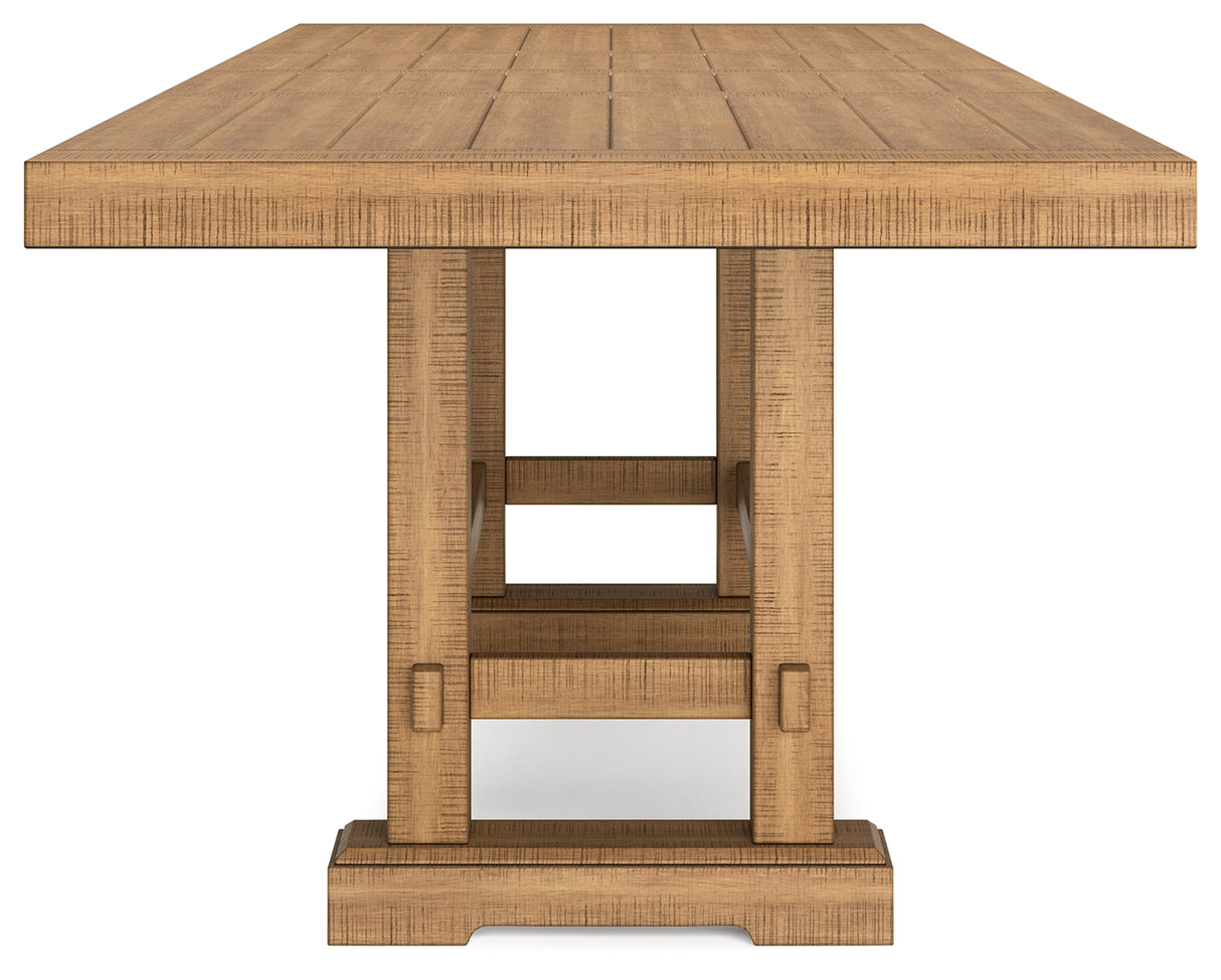 Brown Havonplane Counter Height Dining Table and 2 Barstools and Bench - PKG016733