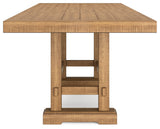 Brown Havonplane Counter Height Dining Table and 2 Barstools and Bench - PKG016733