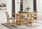 Brown Havonplane Counter Height Dining Table and 4 Barstools - PKG016730