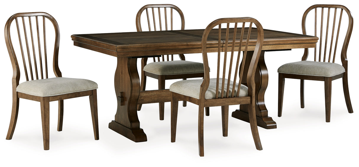 Brown Sturlayne Dining Table and 4 Chairs - PKG019482