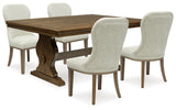 Sturlayne Dining Table and 4 Chairs with Storage in Brown from Ashley - Luna Furniture