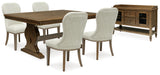 Sturlayne Dining Table and 4 Chairs with Storage in Brown from Ashley - Luna Furniture