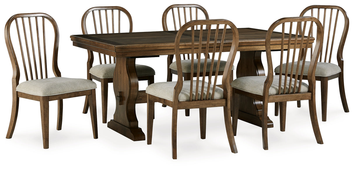 Sturlayne Dining Table and 6 Chairs in Brown from Ashley - Luna Furniture