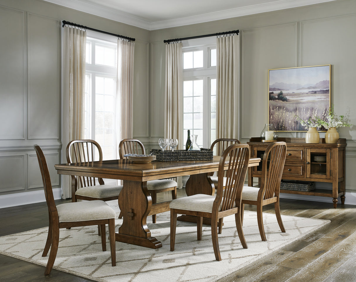 Sturlayne Dining Table and 6 Chairs in Brown from Ashley - Luna Furniture