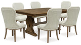 Sturlayne Dining Table and 6 Chairs with Storage in Brown from Ashley - Luna Furniture