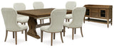 Sturlayne Dining Table and 6 Chairs with Storage in Brown from Ashley - Luna Furniture