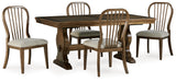 Sturlayne Dining Table and 6 Chairs with Storage in Brown from Ashley - Luna Furniture