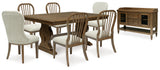 Sturlayne Dining Table and 6 Chairs with Storage in Brown from Ashley - Luna Furniture