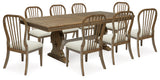 Sturlayne Dining Table and 8 Chairs in Brown from Ashley - Luna Furniture