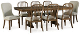 Sturlayne Dining Table and 8 Chairs with Storage in Brown from Ashley - Luna Furniture