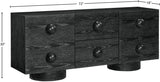 Bubble Rubberwood with Oak Veneer Sideboard / Buffet in Black from Meridian - Luna Furniture